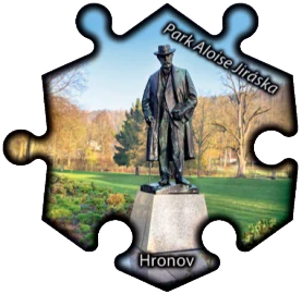 Magnetka č. 1477 Hronov - Park Aloise Jiráska