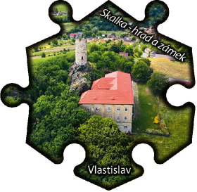 Magnetka č. 1206 Vlastislav - Skalka - hrad a zámek