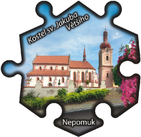 Magnetka č. 1231 Nepomuk – Kostel sv. Jakuba Většího