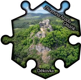 Magnetka č. 1230 Děkovka - Zřícenina hradu Oltářík
