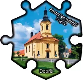 Magnetka č. 1262 Dobříš – Kostel Nejsvětější Trojice