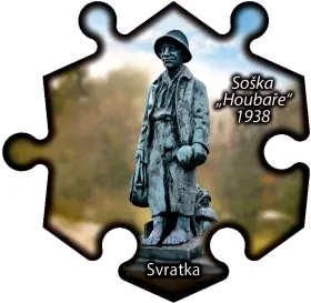 Magnetka č. 1311 Svratka – Soška „Houbaře“ 1938