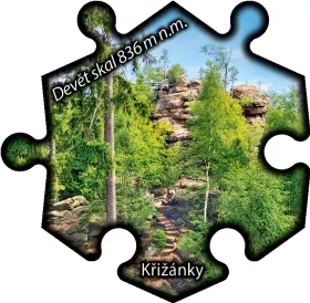 Magnetka č. 1316 Křižánky – Devět skal 836 m n.m.