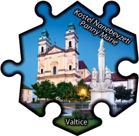 Magnetka č. 1319 Valtice - Kostel Nanebevzetí Panny Marie