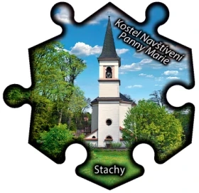 Magnetka č. 1301 Stachy – Kostel Navštívení Panny Marie