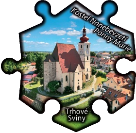 Magnetka č. 1344 Trhové Sviny – Kostel Nanebevzetí Panny Marie