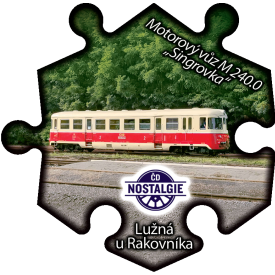 Magnetka č. 1377 Lužná u Rakovníka – Motorový vůz M 240.0 „Singrovka“