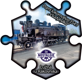 Magnetka č. 1376 Lužná u Rakovníka – Parní lokomotiva 354.1 „Všudybylka“