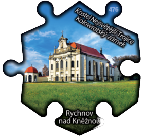 Magnetka č. 476 Rychnov nad Kněžnou - Kolowratský zámek - Kostel Nejsvětější Trojice