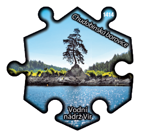 Magnetka č. 1414 Vodní nádrž Vír – Chudobínská borovice