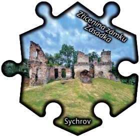 Magnetka č. 1340 Sychrov – Zřícenina zámku Zásadka
