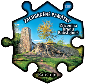 Magnetka č. 1381 Rabštejn - Zřícenina hradu Rabštejnek