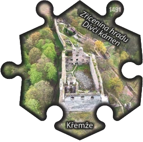Magnetka č. 1491 Křemže – Zřícenina hradu Dívčí kámen