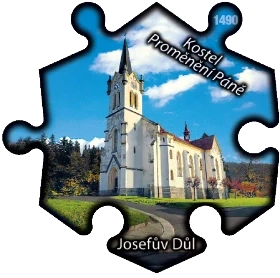 Magnetka č. 1490 Josefův Důl - Kostel Proměnění Páně