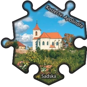 Magnetka č. 1482 Sadská – Kostel sv. Apolináře
