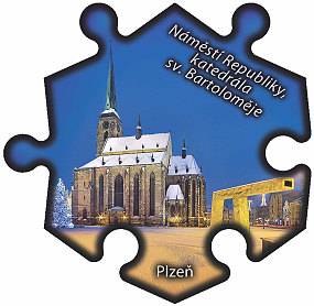 Magnetka č. 668 Plzeň - Náměstí Republiky a Katedrála sv. Bartoloměje 