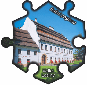 Magnetka č. 775 Velké Losiny - Ruční papírna