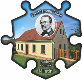 Magnetka č. 799 Miletín - Rodný dům K. J. Erbena