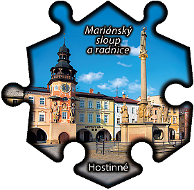 Magnetka č. 877 Hostinné – Mariánský sloup a radnice